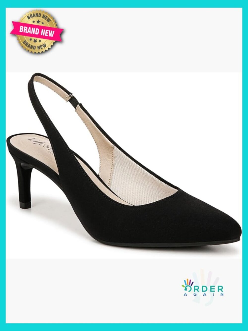 Classic Slingback Pumps Pointed Toe Stiletto Heel Dressy Office Work Wedding